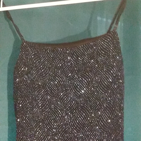 Jodi Kristopher navy blue full sequin dress size small. Vintage. Nwot - Picture 2 of 4